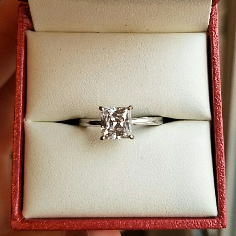Berricle 1.59 CTW Princess Solitaire Ring Sz7